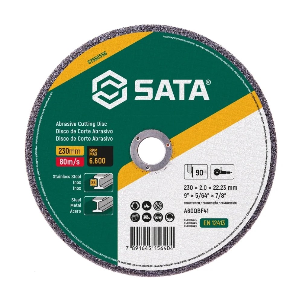 10 Discos de Corte Sata Metal/Inox 9P 230X2,0mm
