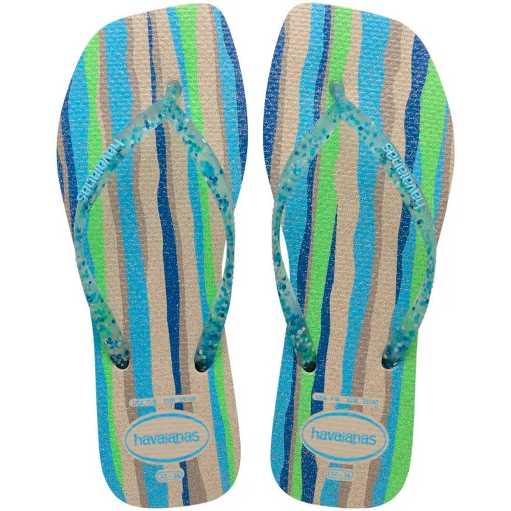 Havaianas Slim Square Folia 0121 Bege Palha 41/42 com 12 Pares
