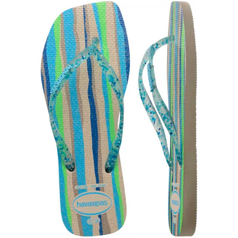 Havaianas Slim Square Folia 0121 Bege Palha 41/42 com 12 Pares