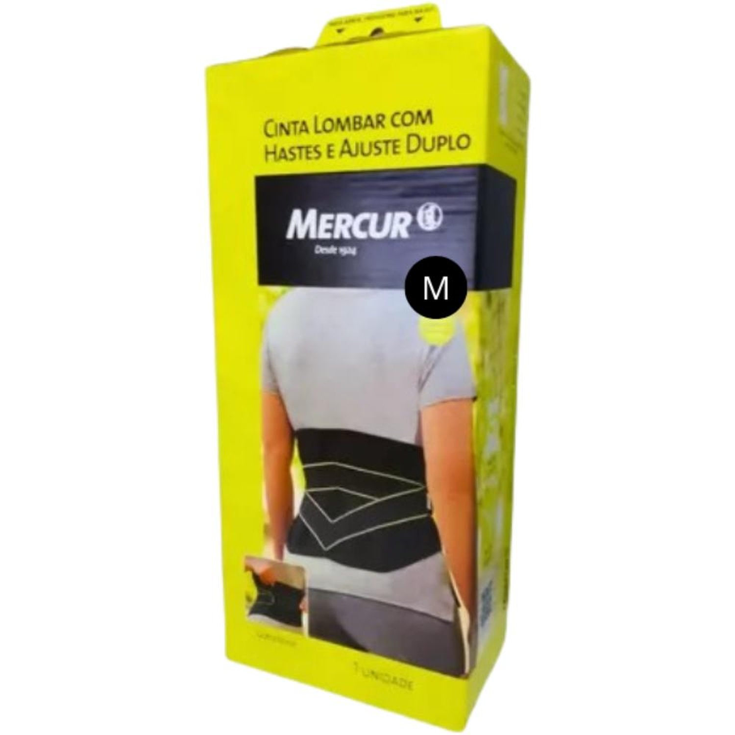 Cinta Lombar Mercur Com Ajuste Duplo Preto M B060906-B