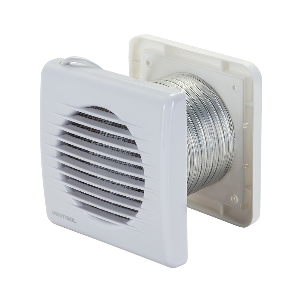 Kit Exaustor Ventilador Axial Banheiro Ventisol KEXB-03 - 100mm, 1.650 RPM, Bivolt