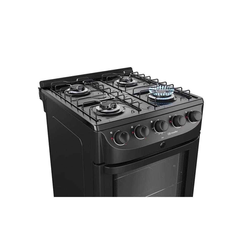 Fogão Mueller 4 Bocas Preto MFI4BC ¿ Bivolt