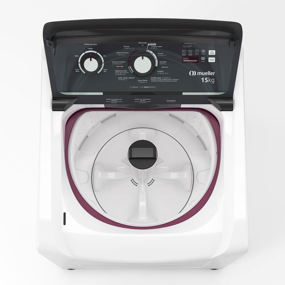 Lavadora de Roupa Automática Mueller 15Kg Ultracentrifugação e Ciclo Rápido Branca MLA15 ¿ 220 Volts