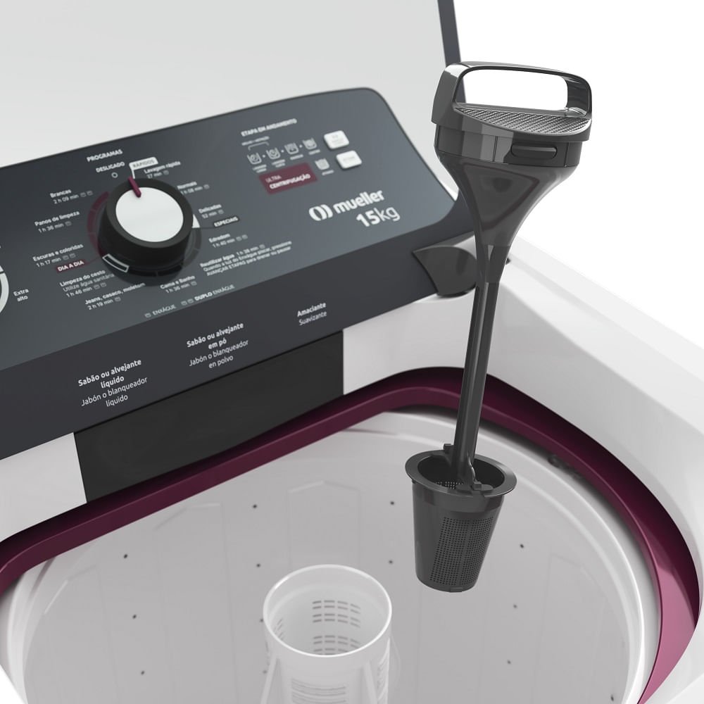 Lavadora de Roupa Automática Mueller 15Kg Ultracentrifugação e Ciclo Rápido Branca MLA15 ¿ 220 Volts