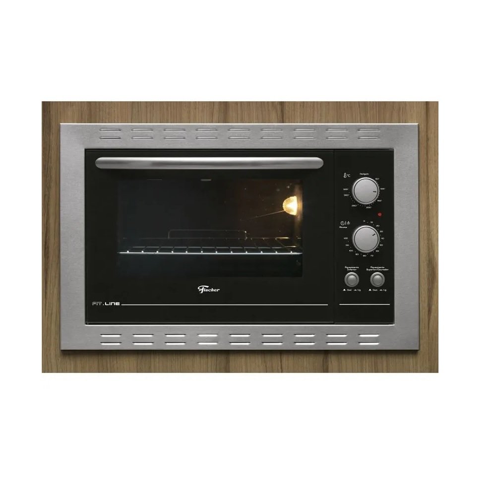 Forno Elétrico Embutir Fischer Fit Line Frontal Inox 44L ¿ 127 Volts