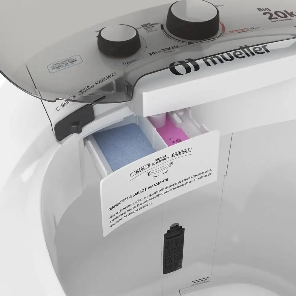 Lavadora De Roupas Mueller BIG 20 Kg Semiautomática Branca - 220 Volts