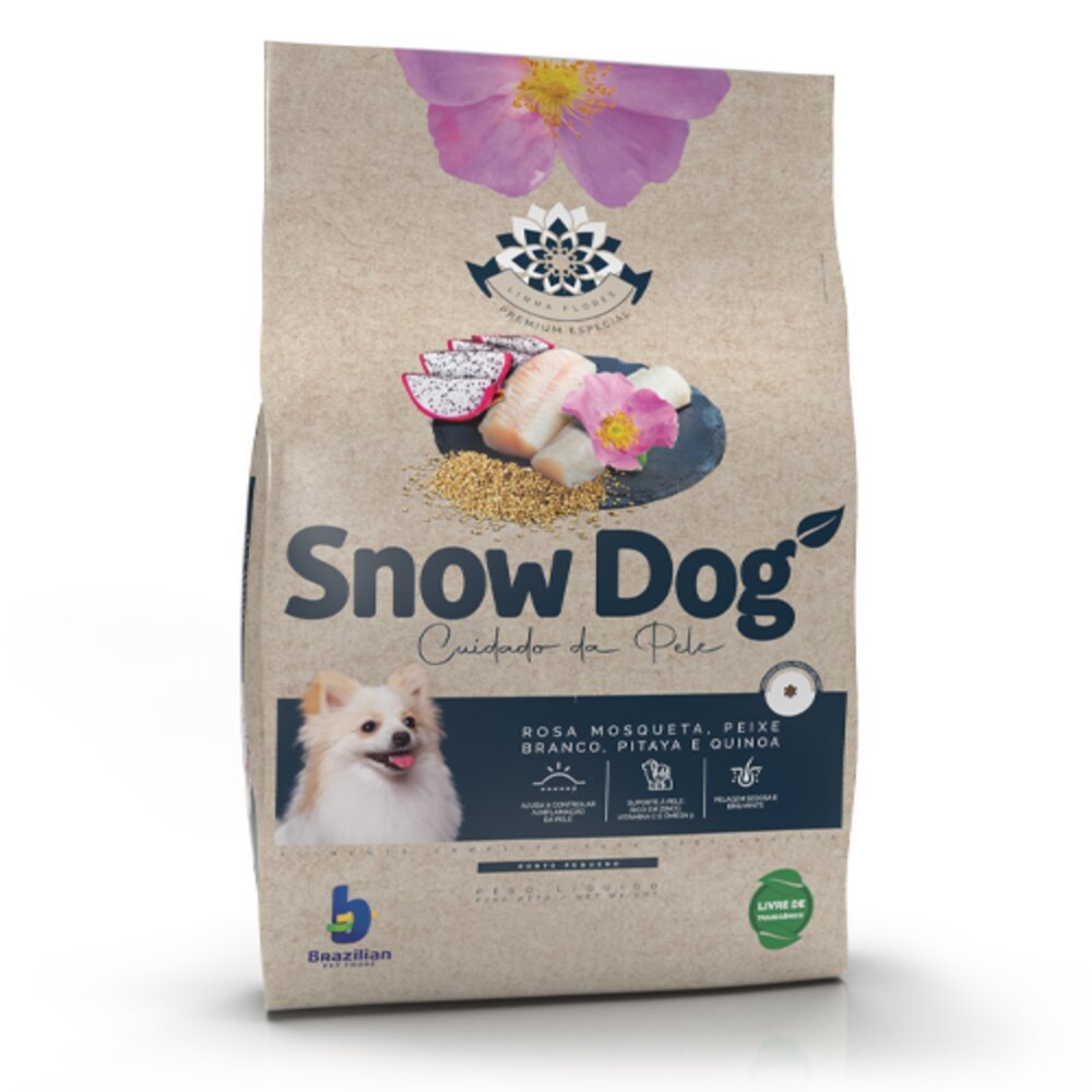 Racao Dog Premiun Snow Dog Flores Adulto Pele RP 1Kg