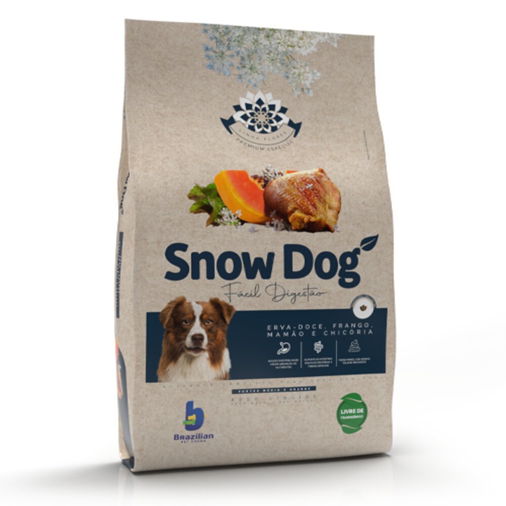 Ração Snow Dog Flores Adulto Rmg Fácil Digestão 15Kg