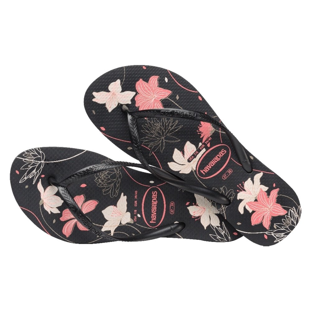 Havaianas Slim Organic Preto/Cinza Dark/Rosa Bebê 37/8