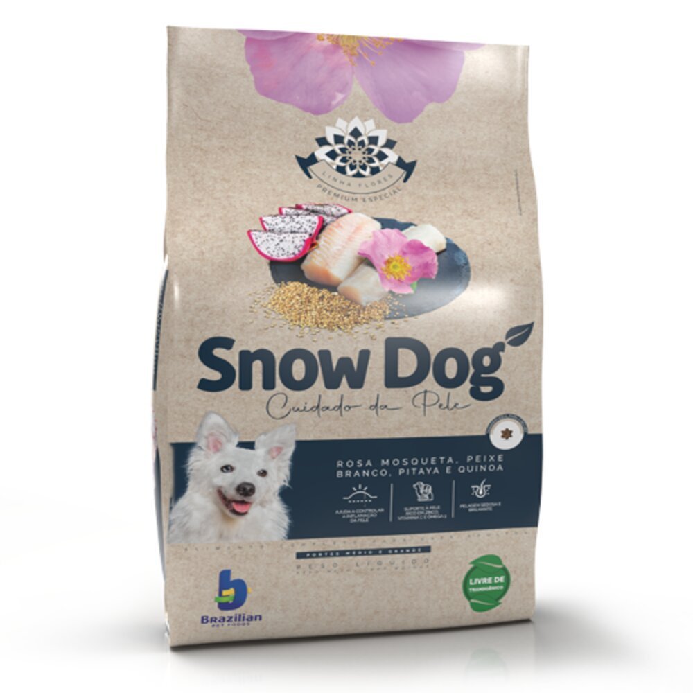 Racao Dog Premiun Snow Dog Flores Adulto Pele RMG 20Kg