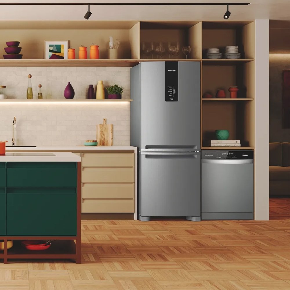 Refrigerador 2 Portas Brastemp Frost Free BRE57 A+++ - 447 Litros, Inox, 110V