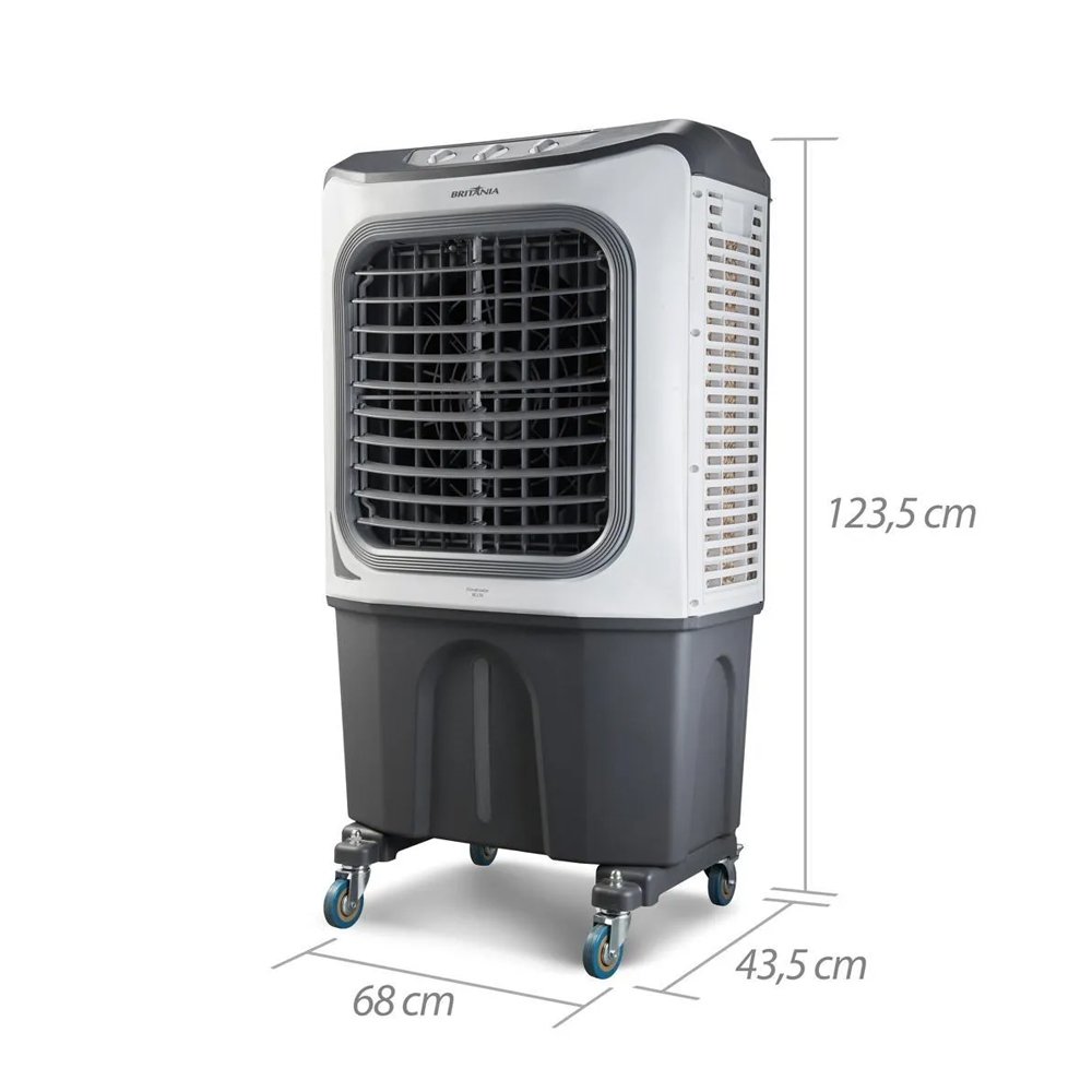Climatizador De Ar Britânia BCL70 70 Litros - 4 Em 1, 3 Velocidades, Cinza, 110V