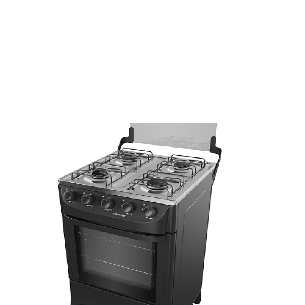 Fogão de Piso Mueller 4 Bocas Mesa Inox Preto MFI4BA