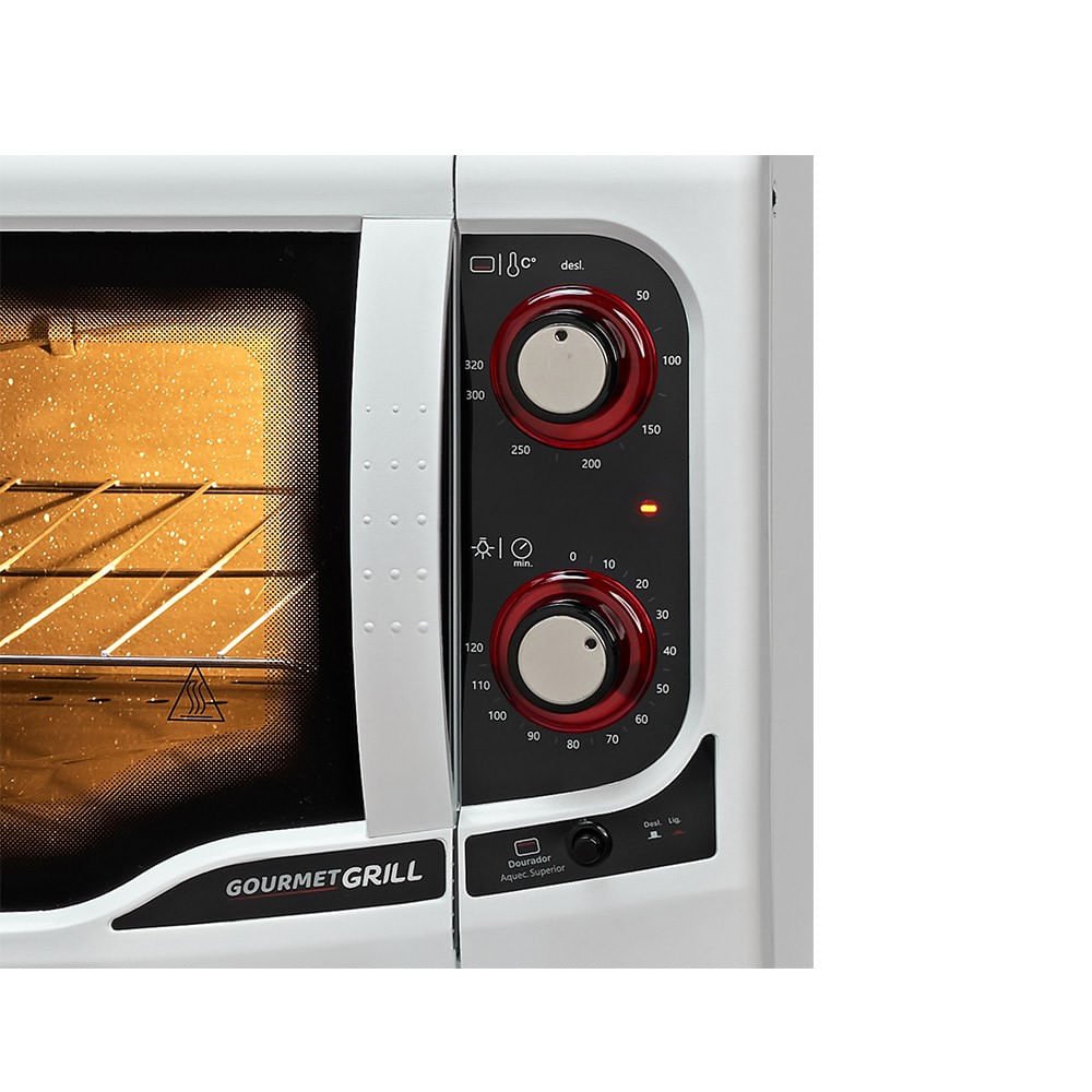 Forno Elétrico Fischer 44 Litros Gourmet Grill Branco - 220 Volts