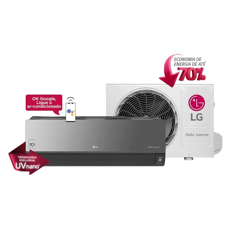 Ar Condicionado Split Hi Wall Inverter LG Artcool 18000 BTU/h Quente e Frio S4UW18KLRXC.EB2GAM1 ¿ 220 Volts