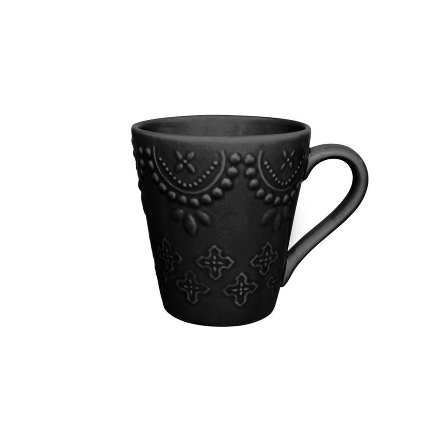 Caneca 280Ml Dalas Preta Cerâmica Biona