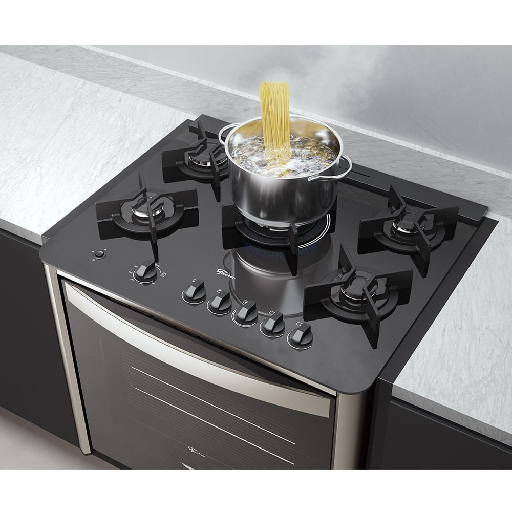 Fogão de Embutir Fischer 5 Bocas Gran Cheff - 220 Volts