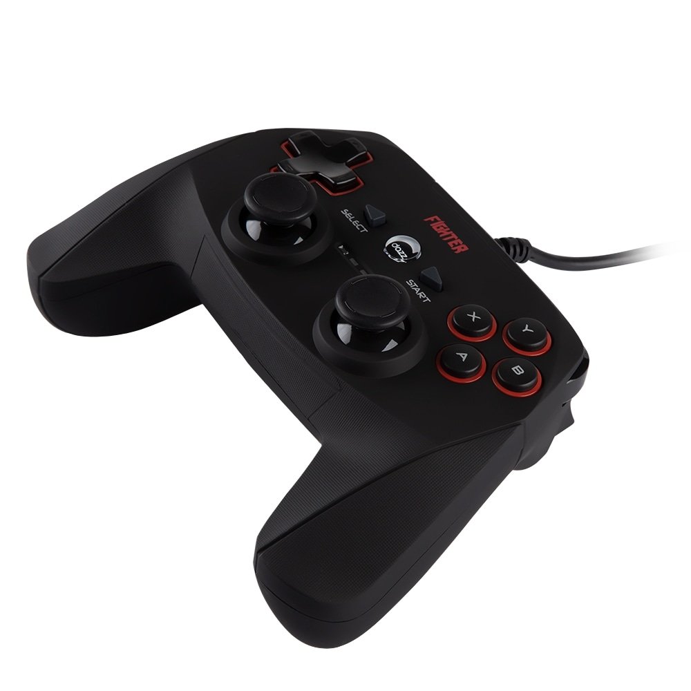 Controle Gamer Maxprint - Para PC, Double Shock Fighter, USB 2.0, Preto