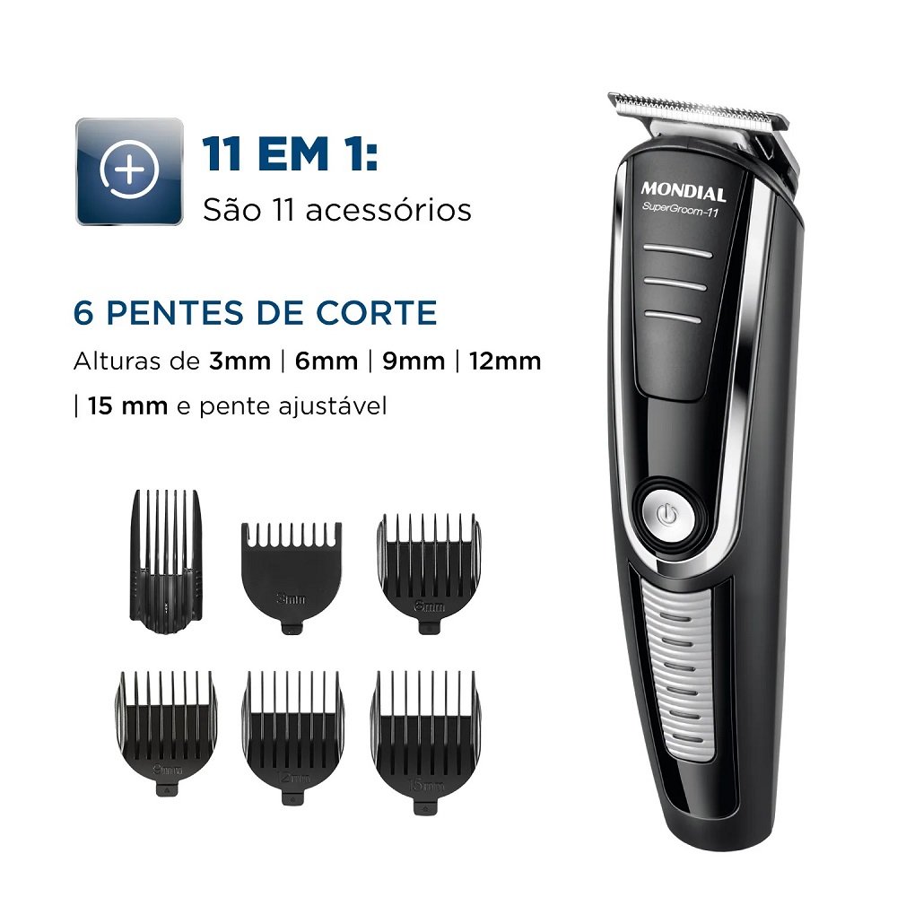 Aparador Mondial Bg-05 Bivolt Body Groom 11 Acessorios, Mondial