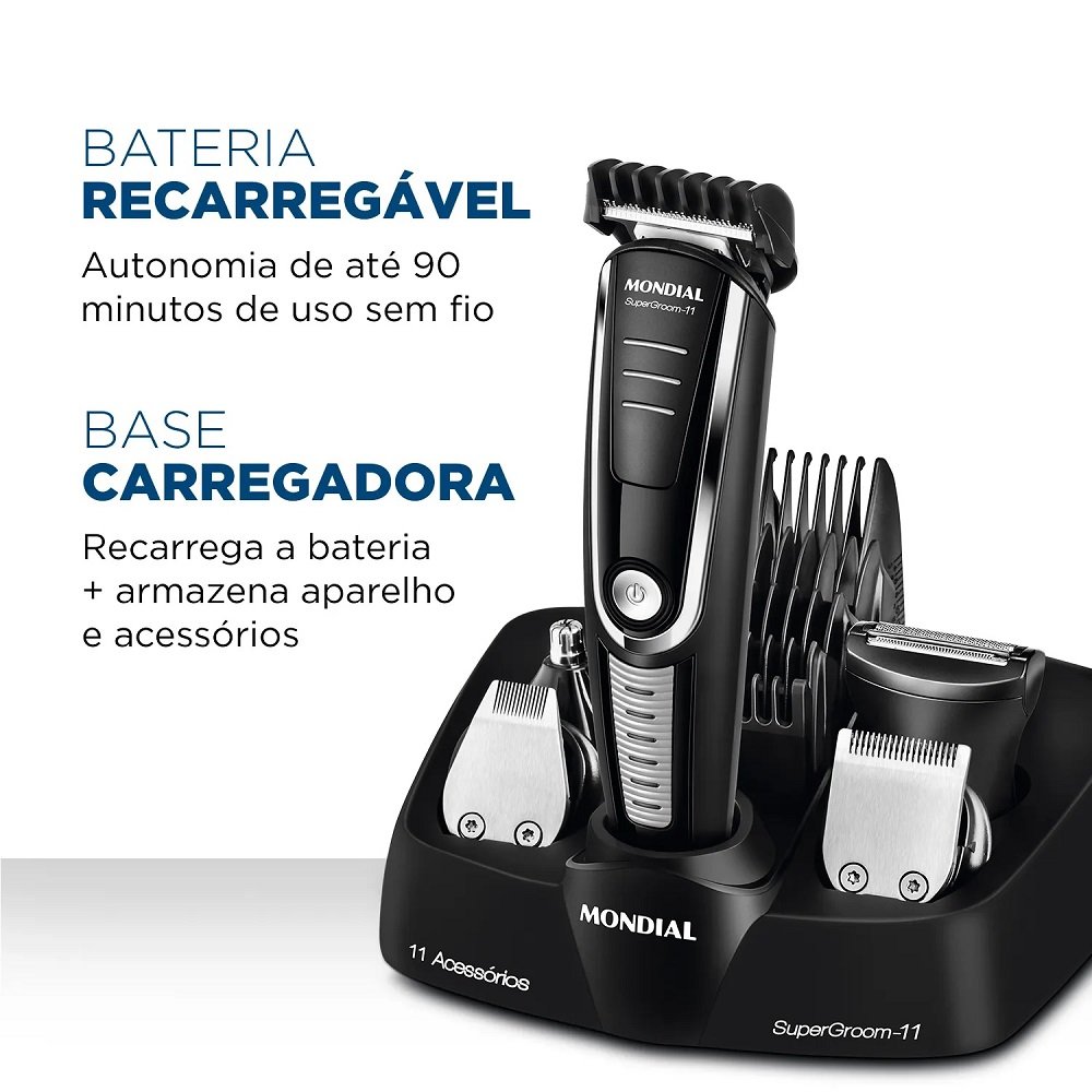 Aparador Mondial Bg-05 Bivolt Body Groom 11 Acessorios, Mondial