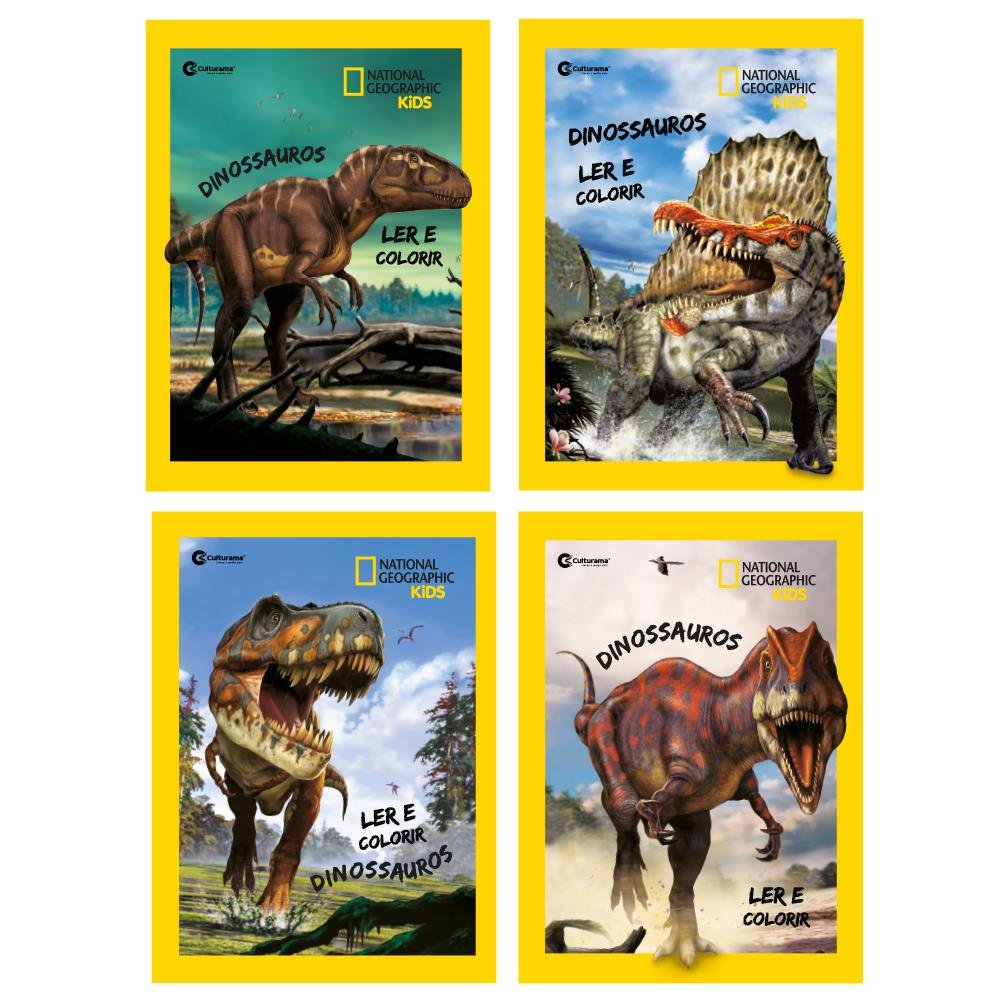 Livro para Ler e Colorir Dinossauros - National Geographic - Sortido em 4 Capas