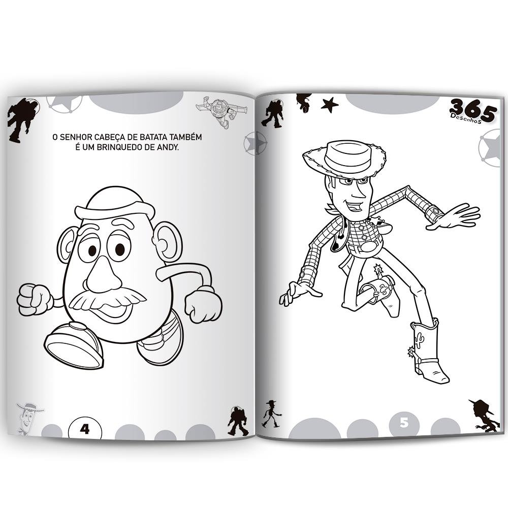 Livro com 365 Desenhos Para Colorir Disney Pixar