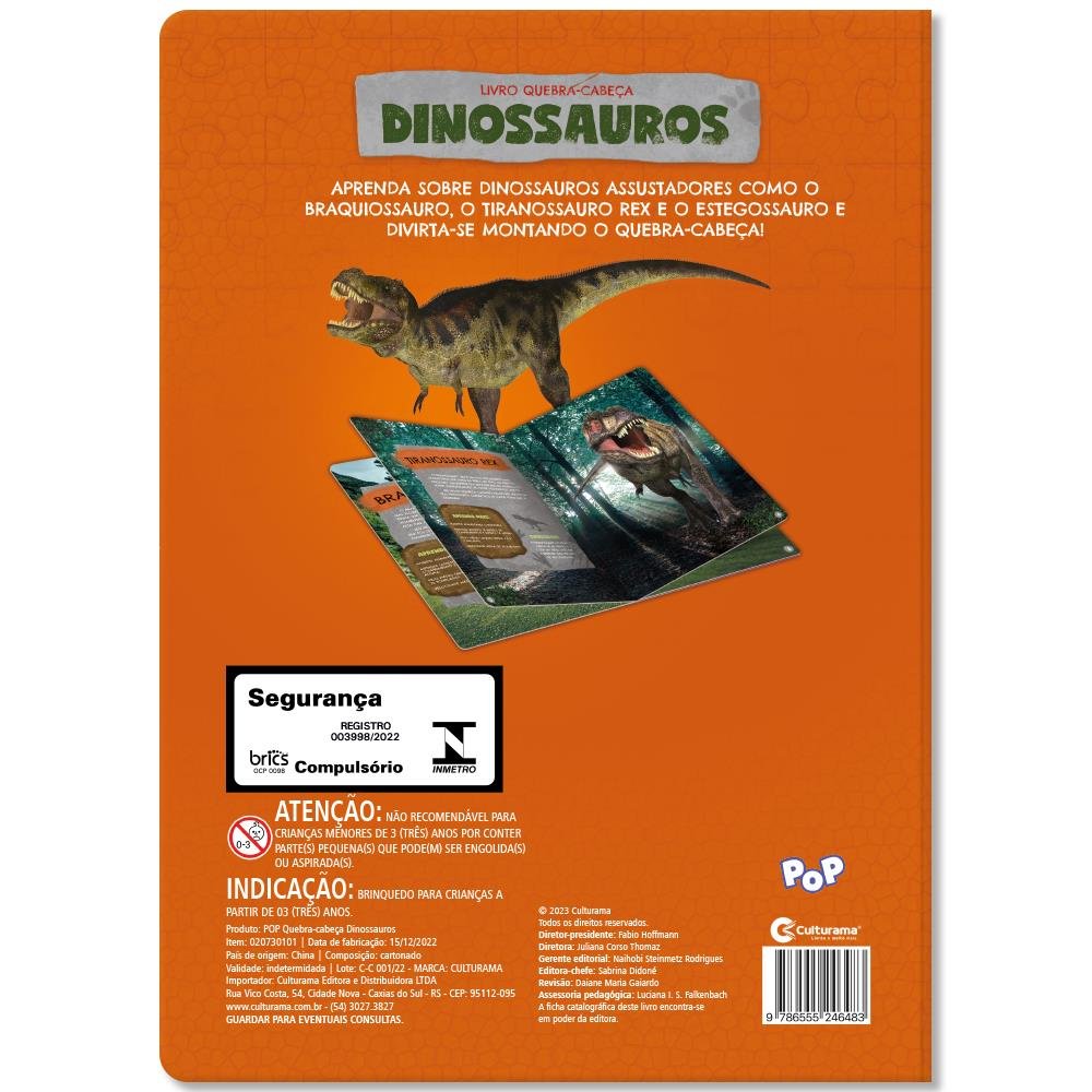 Livro com Quebra - Cabeça - Dinossauros
