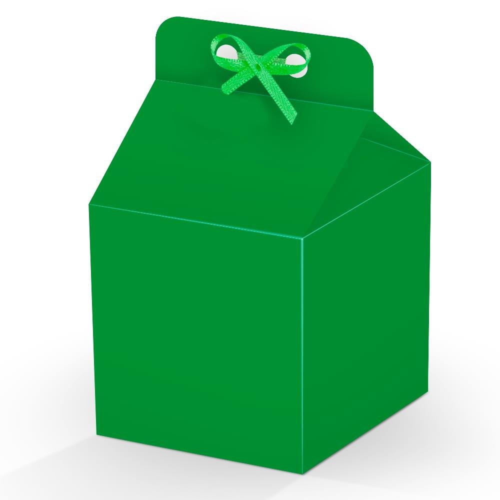 Caixa Milk de Papel Lisa Verde Bandeira Junco 8 unidades