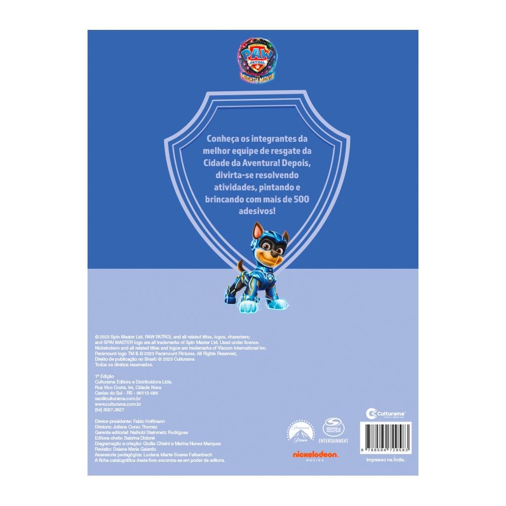 Livro com 500 Adesivos Patrulha Canina - Um Filme Superpoderoso