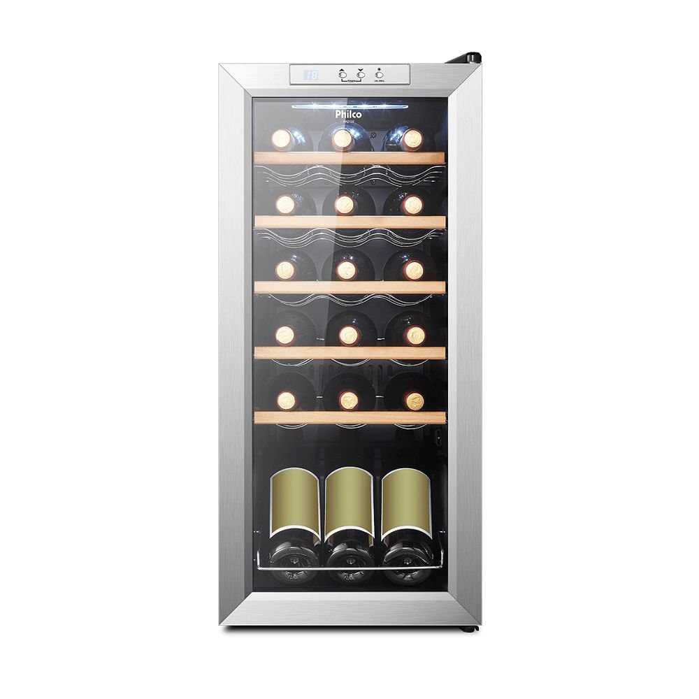 Adega Climatizada Philco 18 Garrafas com Controle de Temperatura Inox PAD18I - 220 Volts