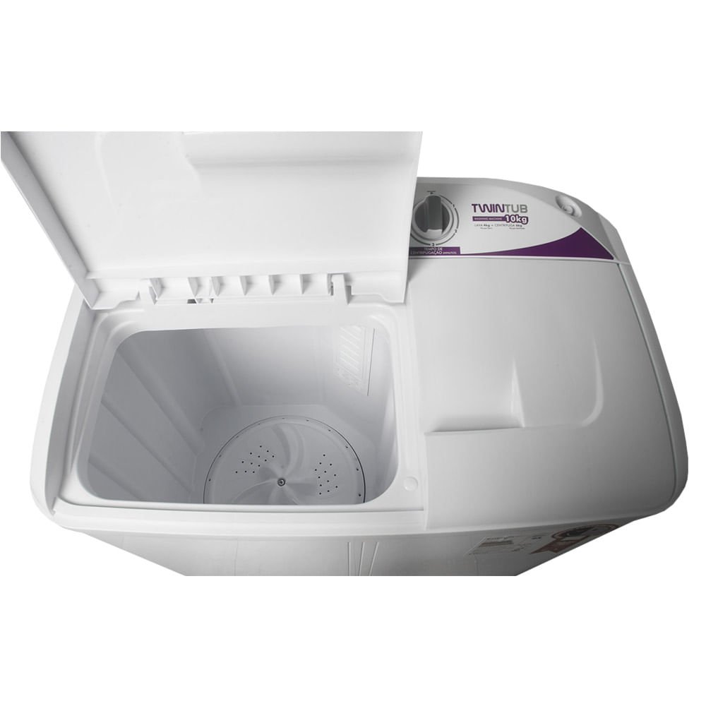Lavadora e Centrifuga Praxis 10kg 2 em 1 Branca Twin Tub - 220 Volts