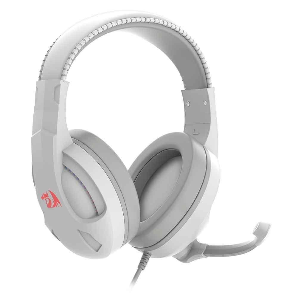 Headset Gamer Com Fio Redragon Cronus Lunar White RGB, P3, com Microfone - H211W-RGB