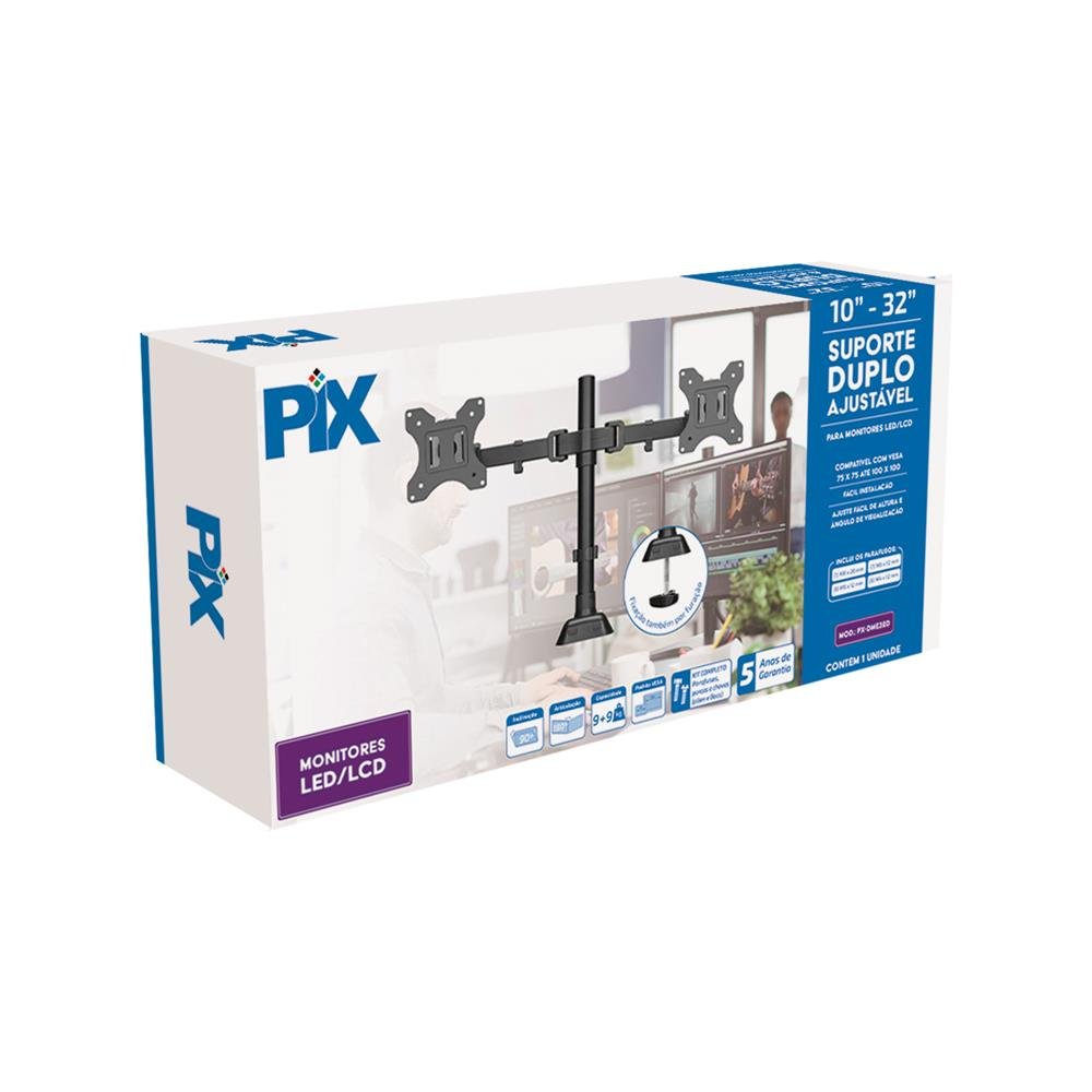 Suporte Duplo De Mesa Para TV Monitor 10 Ate 32 Pol - Pix