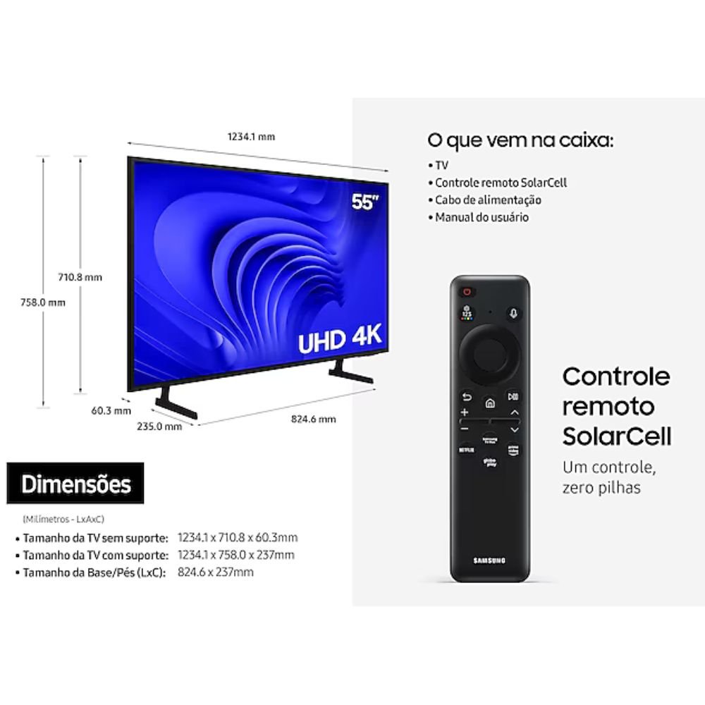Tv Samsung Smart 4K 55" UN55DU7700G