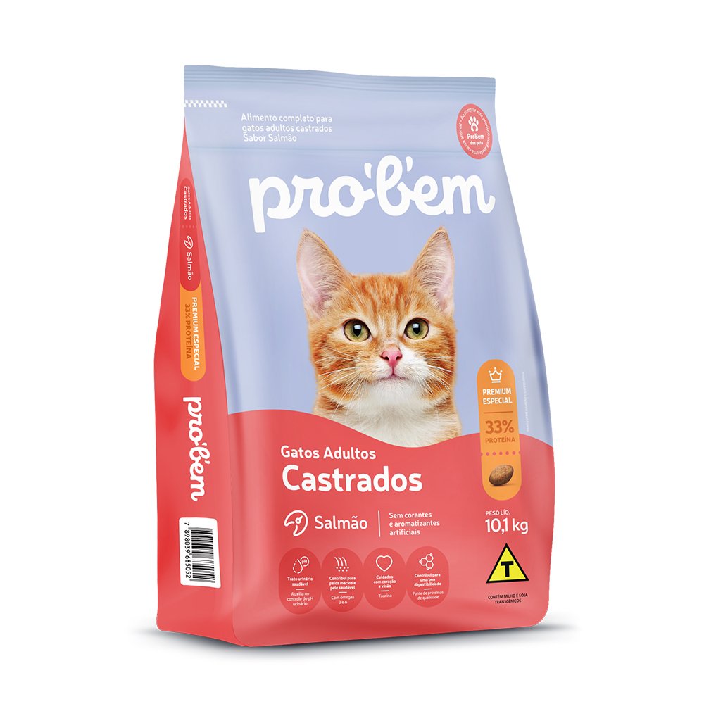 Ração Premium Especial Probem Gato Castrado Salmão 10,1kg