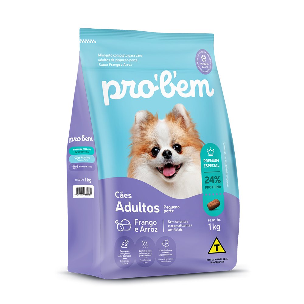 Ração Premium Especial Probem Cão Adulto Pequeno Porte Frango e Arroz ...
