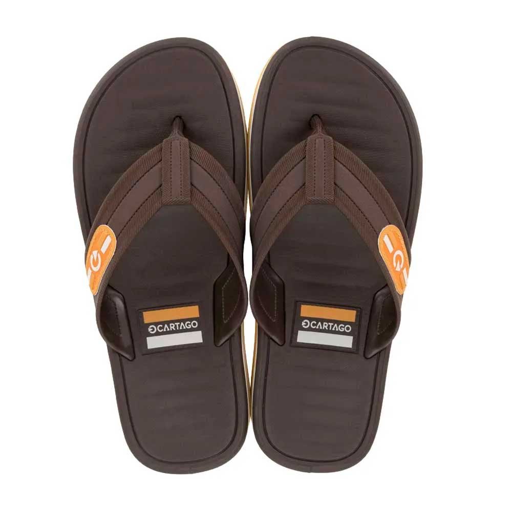 Chinelo Cartago Paris II 12214 Bb787 Bege Marrom Laranja G02150 37-44 com 12 Pares