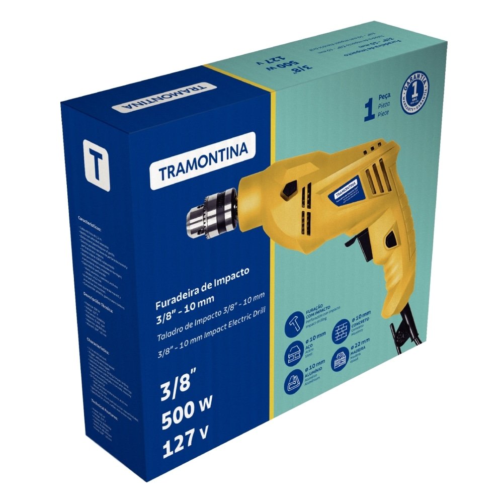 Furadeira Impacto Tramontina Velocidade Reversivel 3/8P 42360/210 500W 127V