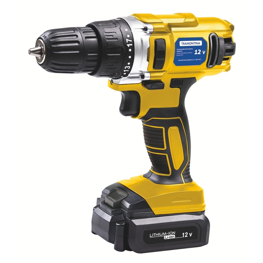 Furadeira/Parafusadeira Tramontina Bateria Com Maleta 16 Peças 12V