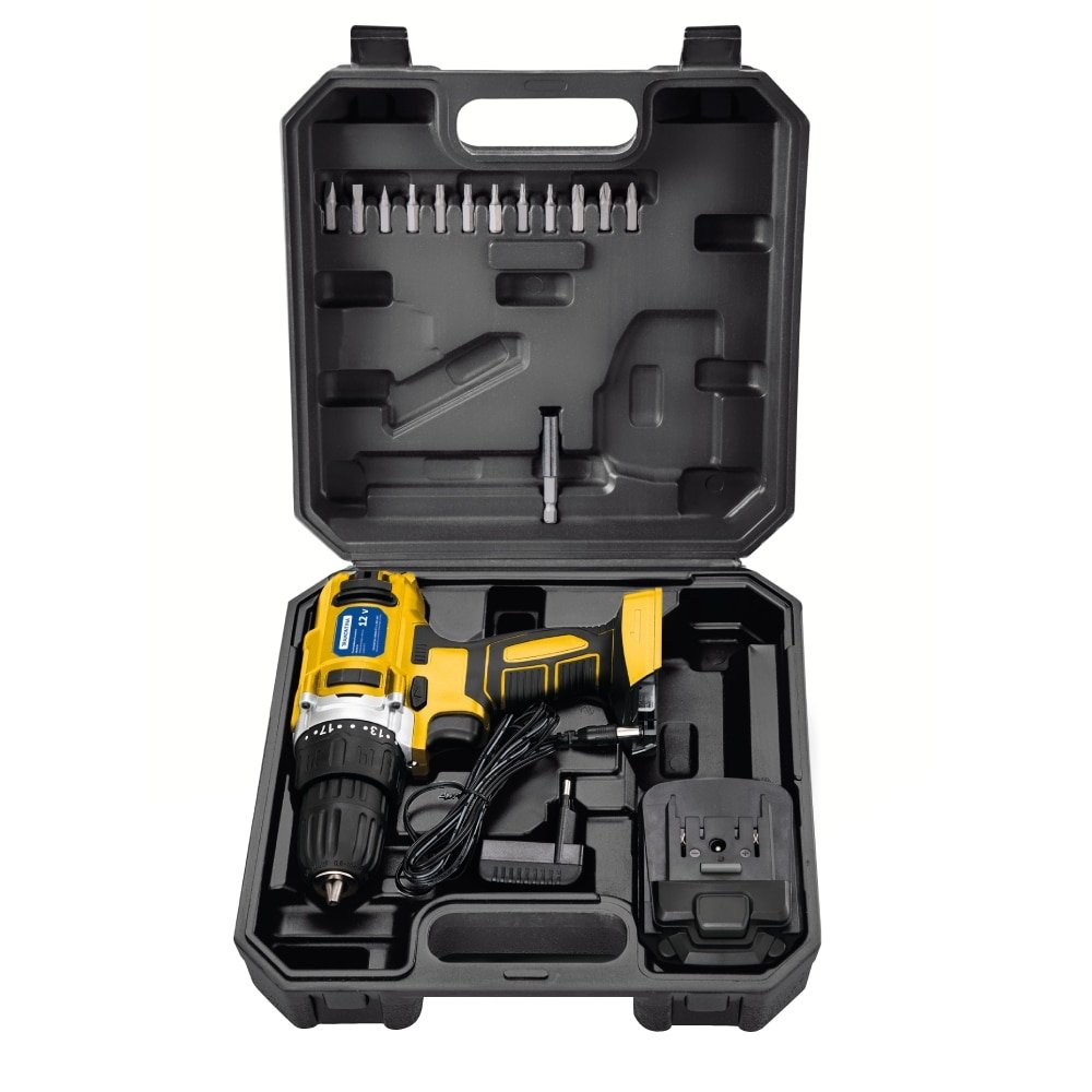 Furadeira/Parafusadeira Tramontina Bateria Com Maleta 16 Peças 12V