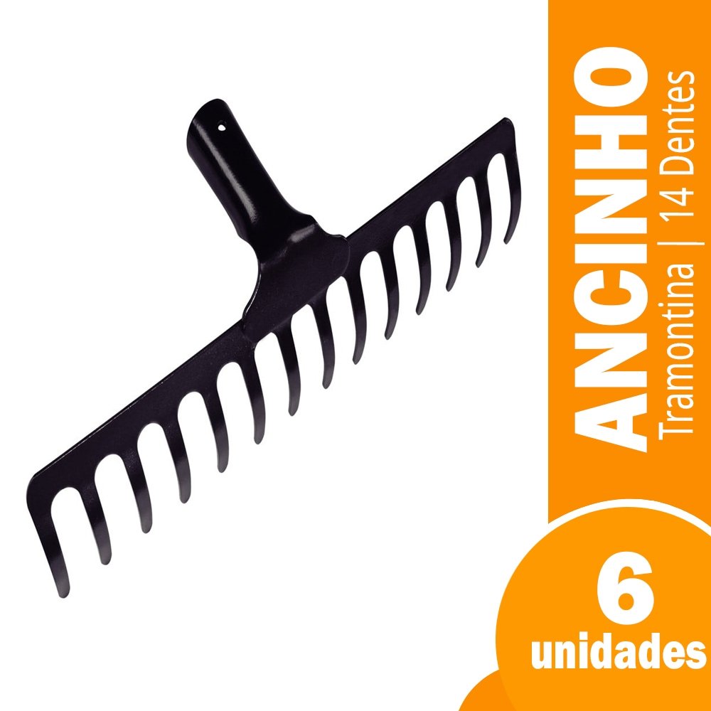 Ancinho Tramontina Curvo Leve 14 Dentees - Embalagem com 6 Unidades