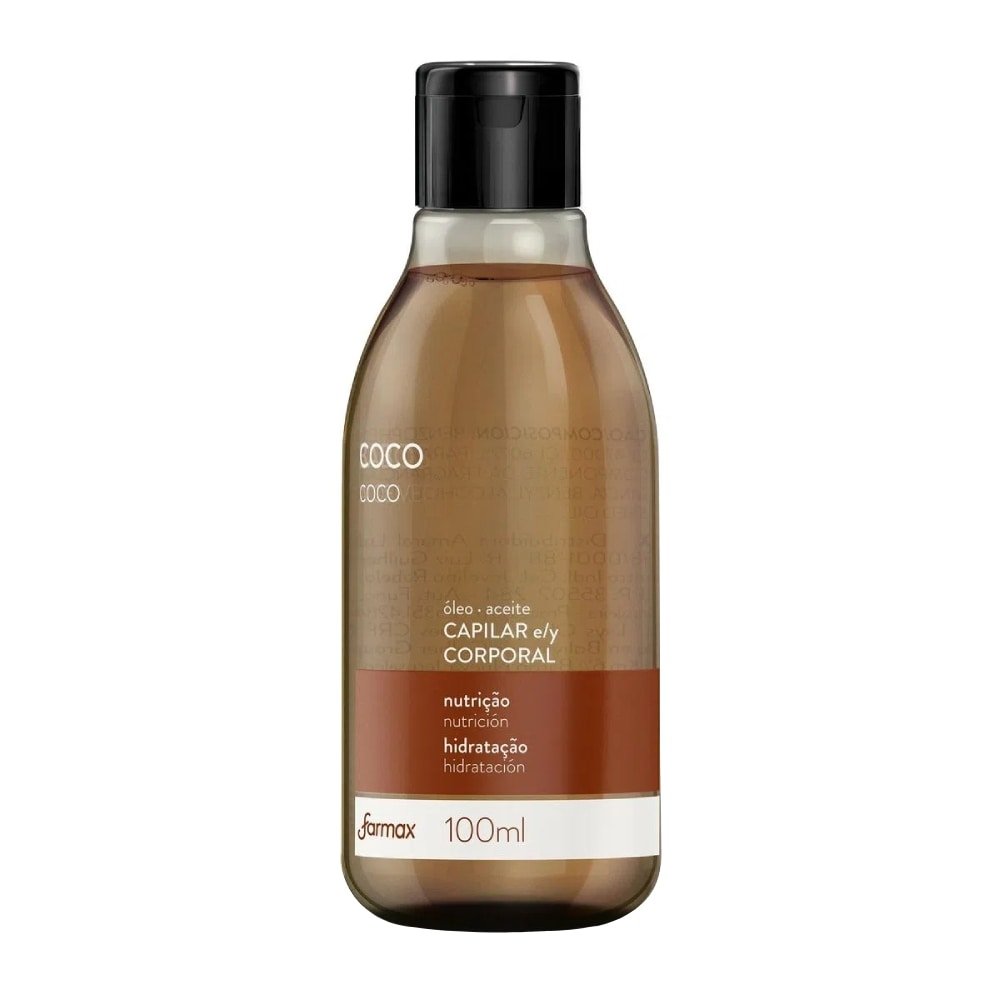 Óleo Capilar e Corpo Farmax Coco 100ml - Embalagem com 12 Unidades