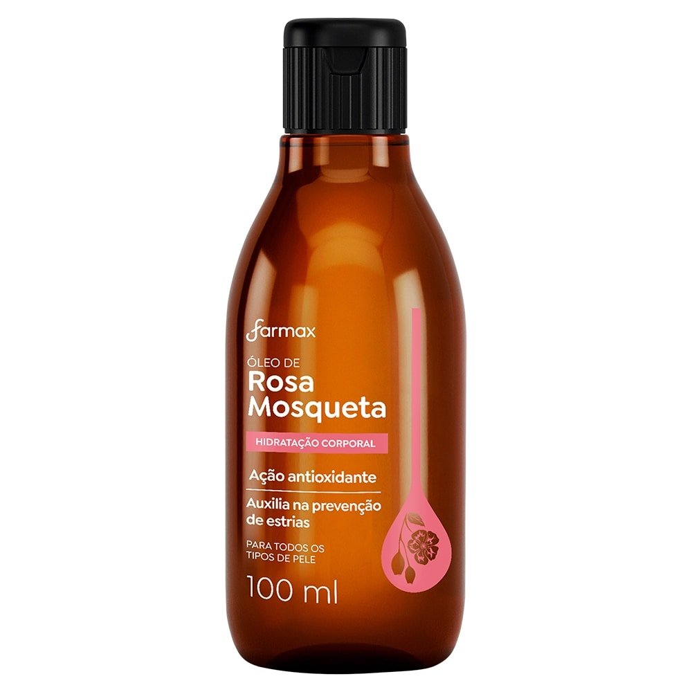 Óleo Capilar e Corpo Farmax Rosa Mosqueta 100ml - Embalagem com 12 Unidades
