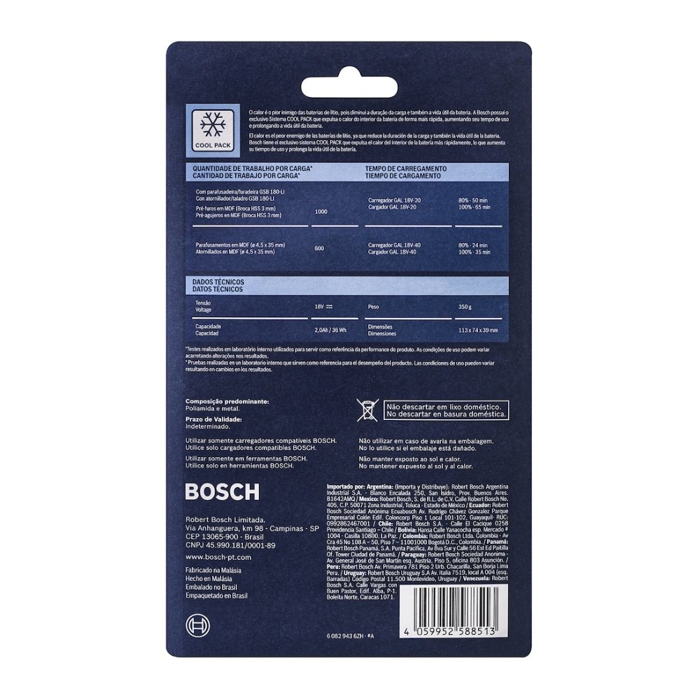 Bateria Bosch GBA - 18V, 2,0 Ah