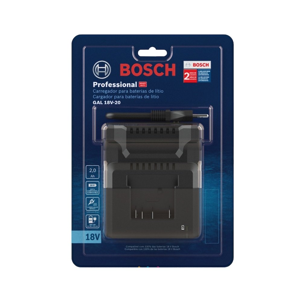 Carregador de Bateria Bosch - Gal 18V-20, Bivolt