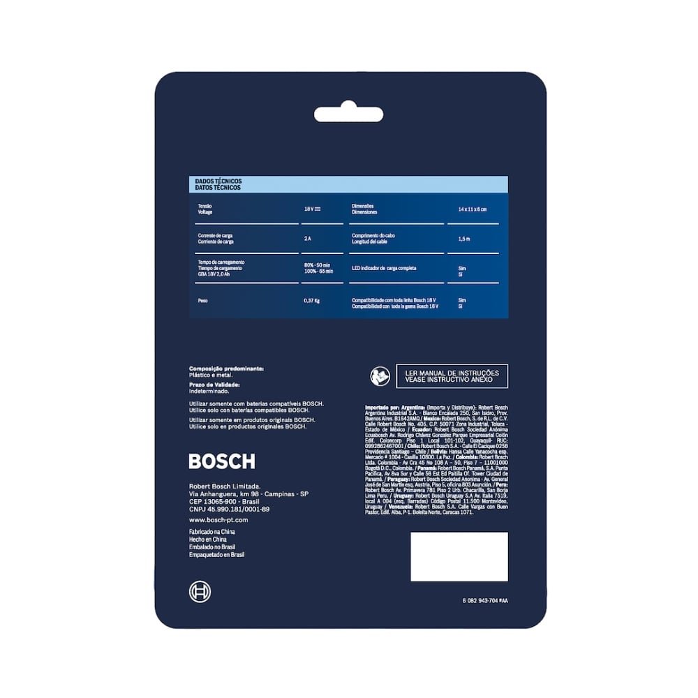 Carregador de Bateria Bosch - Gal 18V-20, Bivolt
