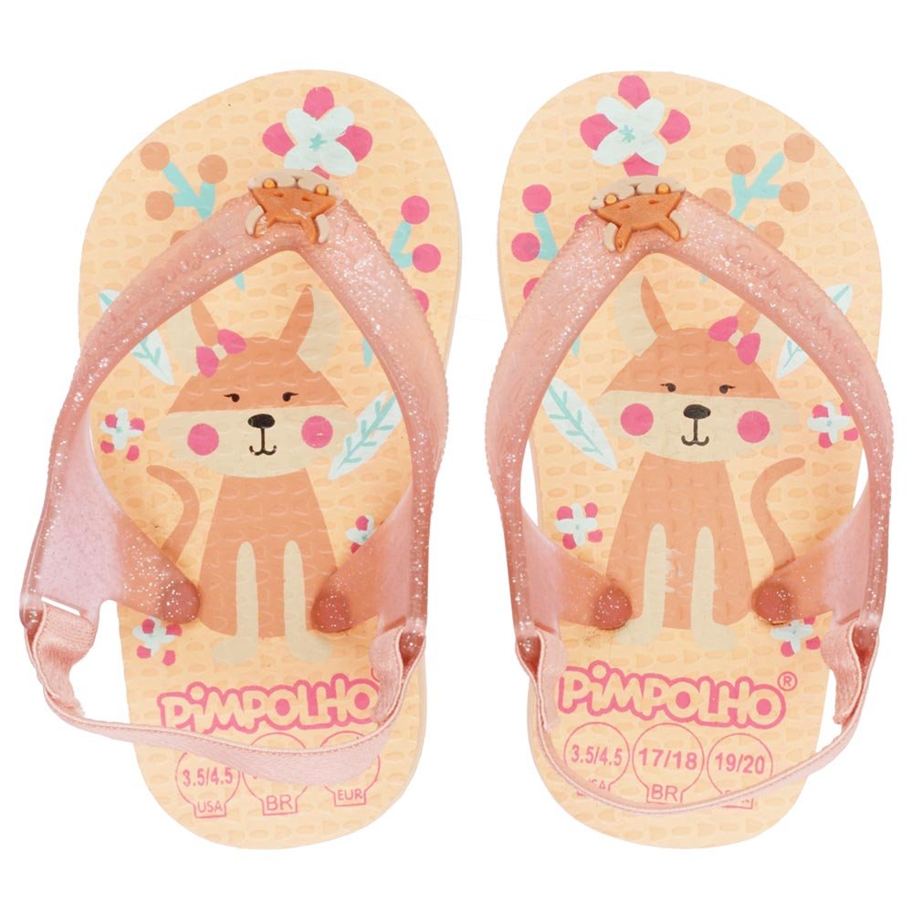 Kit Sandalia Praiana Baby Laranja/Raposa Feminino Pimpolho Com 12 Pares - Numeração 17 A 23