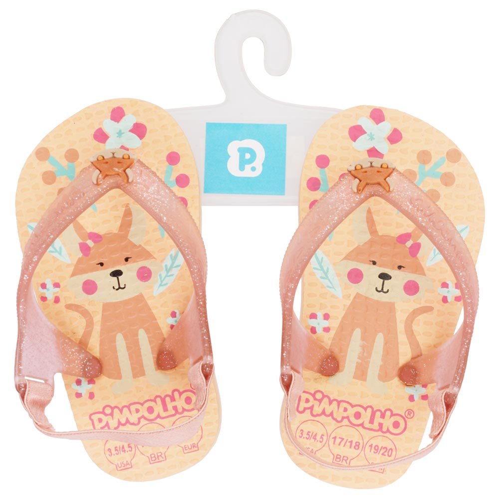 Kit Sandalia Praiana Baby Laranja/Raposa Feminino Pimpolho Com 12 Pares - Numeração 17 A 23