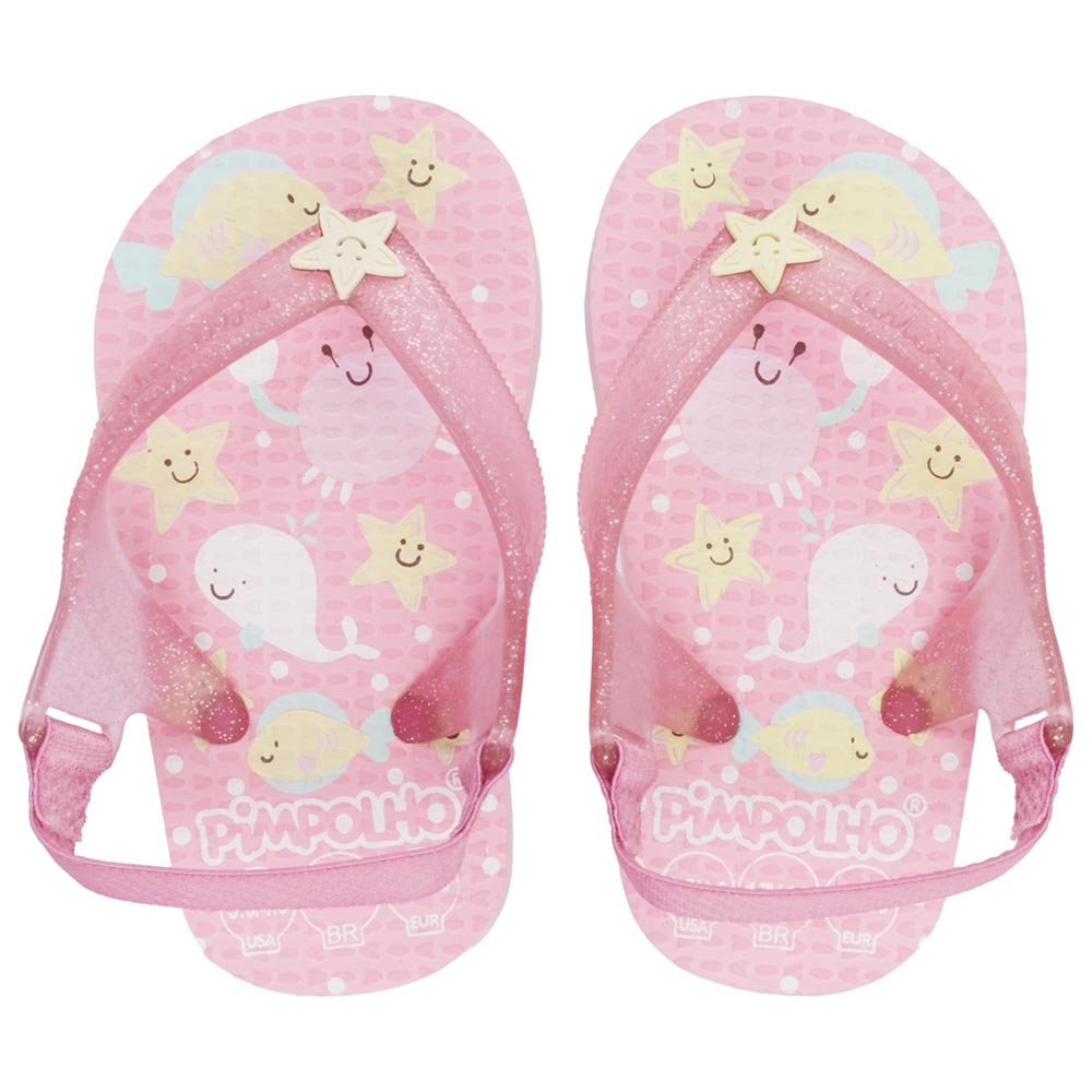 Kit Sandalia Praiana Baby Rosa/Fundo Do Mar Feminino Pimpolho Com 12 Pares - Numeração 17 A 23