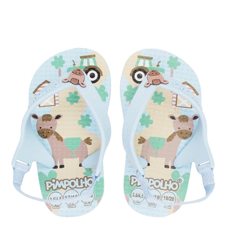 Kit Sandalia Praiana Baby Azul/Cavalo Masculino Pimpolho Com 12 Pares - Numeração 17 A 23